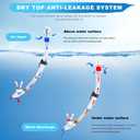 Snorkeling Gear for Adults, Dry Top Snorkel Set with Panoramic Anti-Leak and Anti-Fog Tempered Glass Lens, Adjustable Snorkeling Set for Scuba Diving Swimming Training Snorkel Kit