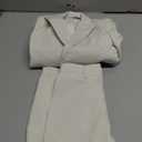 Boys Linen Suits Casual 2 Piece Summer Beach Wedding Tuxedo Suit for Boy Ring Bearer Outfit (4, Ivory)