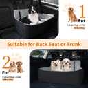 Dog Car Seat for Large Dogs Up to 55 lbs, Pet Booster Seat with Memory Foam, Non-Slip Washable Dog Car Bed with 2 Safety Leashes & Storage Pockets for SUV & Sedan