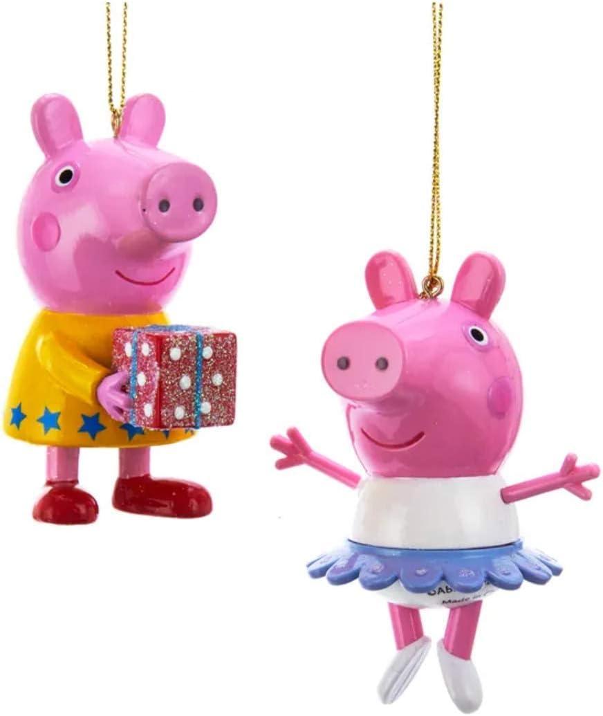 Kurt Adler Set/2 Peppa Pig Ballerina Christmas Tree Ornaments