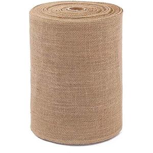 Burlap Table Runner 12 Inch by 50 Yards Natural Jute Hessian Burlap Roll Crafts Fabric Rolls with Sewn Edges for Country Rustic Party Wedding Decorations Farmhouse Kitchen Decor(12" x50Yard)