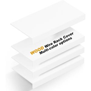 Wood Wire Shelf Covers Wire Rack Covers for Pantry and Closet Removable Shelf Covers for Wire Shelving Cabinet Bathroom Kitchen Shelving Decoration (4, White, 22W x 12D)