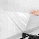 Snkxu Clear Contact Paper, Protection for Kitchen Backsplash Tiles, Cabinets, Walls, and Shelves. Waterproof and Oil-Proof Peel and Stick Covering(15.7X394 Inches)