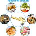 Brass Butane Torch Kitchen Blow Lighter, Culinary Torches Chef Cooking Professional Adjustable Flame with Reverse Use for Creme, Brulee, BBQ, Baking,Butane Fuel Not Included
