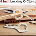 findmall 5Pcs 6 Inch Locking C Clamps with Swivel Pads Heavy Duty C-Type Locking Plier Table and Tool Vise Grip for Shop Home Farm and Automotive DIY Woodworking Welding Cabinetry Pocket Hole Joinery