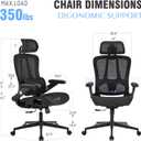 Ergonomic Office Chair with Adjustable Lumbar Support Mesh Desk Chair Comfy, Medium