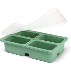 haakaa Sturdy Silicone Freezer Tray with Lid – Soup & Meal Prep Tray, 1 Cup Portion Cubes for Food Storage, Leak-Proof BPA-Free Mold, Easy Release, 1 Pack