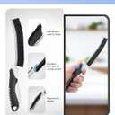 5 x Crevice Cleaning Brushes, Scrub Brush for Hard to Reach Small Space, Home Essentials, Cleaning Supplies, Cleaning Tools for Household Use, Bathroom, Shower, Kitchen, Toilet, Window (3, Black)