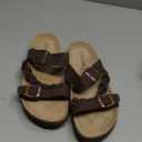 KIDMI Women's Cork Footbed Sandals with Arch Support Comfortable Slip-On Slide Sandals With Adjustable Buckle for Summer (7.5, Brown)