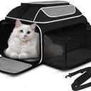 Petskd Top and Side Expandable Pet Carrier 19x13x9 Inches Southwest Allegiant Airlines Approved, Soft-Sided Carrier for Small Dog Under 12 lbs and Large Cat Under 15 lbs(Black)