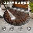 Mibao Half Round Door Mat, 47"x32", Coffee, Non-Slip Welcome Entrance, 2'8" x 3'11"