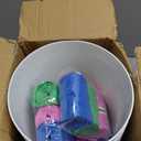 YGJT Small Trash Can, 6 Pack 1.8 Gallons Bathroom Trash Can, Slim Waste Basket, Round Garbage Can, Plastic Trash Bin for Kitchen, Dorm, Bedroom, Office, Living Room, Study, Compact Spaces(White)