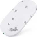 Bassinet Mattress Pad 15"x 30", Oval Shaped with Removal Zippered Cover, Waterproof Breathable Soft Foam