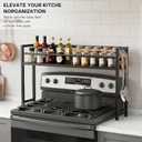 Brakki Spice Rack Over the Stove Shelf with 2 Hooks for Kitchen Organizer