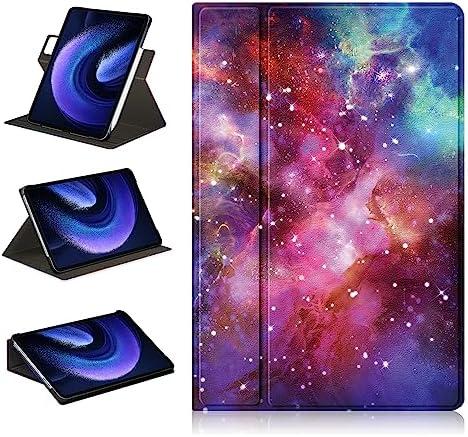 360 Rotating Case for Xiaomi Pad 6/Pad 6 Pro 11 inch Tablet,Stand Folio Cover with Pencil Holder Multi-Angle Viewing Protective Case with Auto Sleep/Wake, Galaxy