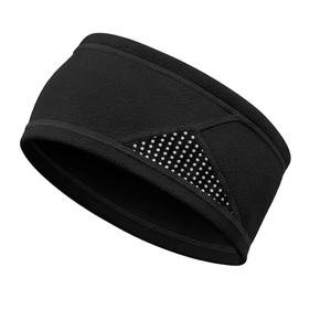 FRITRENIX Winter Headbands for Men Women, Reflective Fleece Ear Warmers, Non-Slip Sports Headbands for Running, Cycling, Hiking and Daily Wear, Black