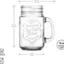 Glaver's Set of 10 Ice Cold 16 Oz. Mason Drinking Glasses With Handles. Quality Refreshing Ice Cold Embossed Logo Jars for Beverages, Cocktails, Shakes, Smoothies, Sodas, Juice.