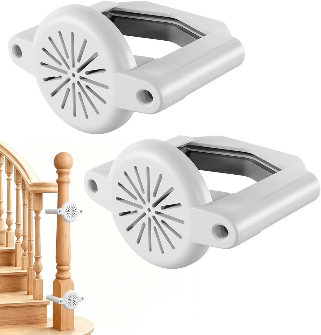 No Drill Baby Gate Banister Adapter, Upgraded Mounting Kit for Stairway, Fits Round & Square Posts 1.5"3.5", for Most Baby & Dog Gates, No Holes in Your Posts, White