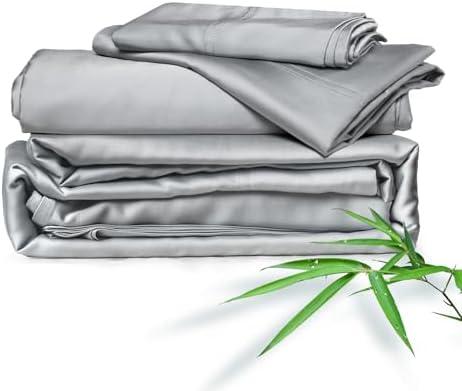 DOZ Duvet Cover Set, 100% Viscose derived from Bamboo, Organically Grown, Buttery Soft, Cooling Duvet Covers, High GSM, 1 Duvet Cover and 2 Pillowcases, 90"x90" (Dove, Full/Queen)