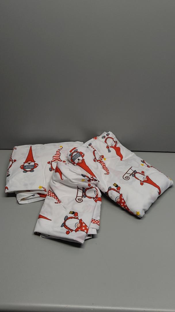 Queen Christmas Holiday Gnomes Red Sheet Set - Holiday Xmas Pattern Bedding Set - Deep Pockets - Snug Fit - 4 Piece - Wrinkle Free - Comfy Festive Winter - Holiday Sheets for Women, Men, Kids & Teens