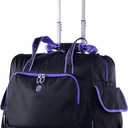 Olympia U.S.A. Deluxe Lightweight Rolling Overnighter Case Overnight Laptop Bag Weekender Travel Carry-On Suitcase Luggage with Wheels and Adjustable Push-Down Handle