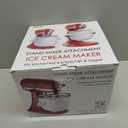Ice Cream Maker Attachment for KitchenAid, Fits KitchenAid 4.5/5QT & 6QT Mixers, Frozen Ice Cream & Sorbet Gelato Maker, 2 Quart, White