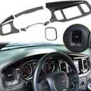 JWWY for Charger Center Consoles Dash Board Dashboard Instrument Gauge Cluster Dash Fascia Trim Panel Garnish Bezel for 2015-2026+ Dodge Charger Interior Accessories, ABS Carbon Fiber 5pcs
