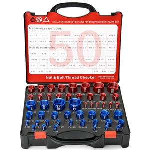 Comfylichi 50 Pcs Nut and Bolt Thread Checker - 27 Standard & 23 Metric, Detachable Bolt Size Finder Tool, Screw and Nut Identifier Thread Gauge Especially for Tight Spaces