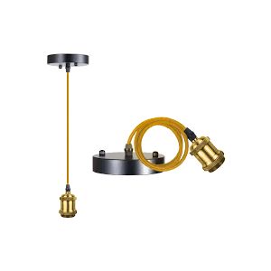 Vintage Mini Pendant Light Cord Kit, Industrial Edison Retro Pendant Light UL Lamp Holder Fixture E26 E27 Lamp Socket, 3.94ft Adjustable Woven Fabric Hanging Light Cord Kit 