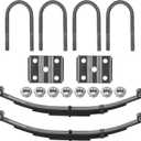 2 Pieces of Replacement for SW4B 4 Leaf Trailer Leaf Spring, 3500lb Single Trailer Axle Suspension Kit, 25-1/4" Length with 1750lb Capacity Double Eyes Leaf Springs and U-Bolt