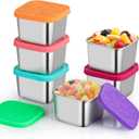 6Pack 6oz Snack Containers for Kids with Silicone Lids Sauce Cups Salad Dressing Containers for Lunch Box