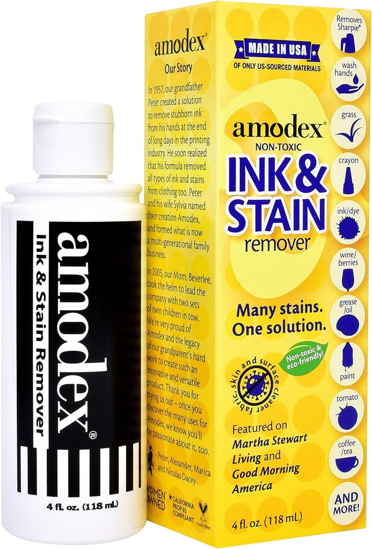 Amodex Products Inc 104 Liquid Ink & Stain Remover 4oz, Fresh and Clean