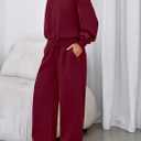 PRETTYGARDEN Womens Sweatsuits 2 Piece Set 2026 Casual Winter Long Sleeve Hoodie Loose Wide Leg Sweatpants Fall Tracksuit, Small
