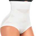 Werena Tummy Control Shapewear Panties for Women High Waist Cincher Shaping Underwear Body Shaper Panty Girdle (White, XL)