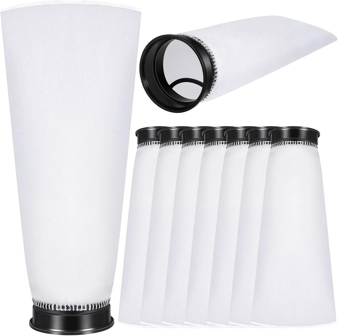 Jecery 8 Pcs 2.75 Inches Ring Filter Socks 300 m for Saltwater Aquarium Filter