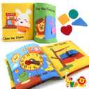 Richgv Baby Books Toys 6-12 Months, My First Story Book Busy Book 6-12-18 Months, Baby Montessori Toys Travel Toy, 10 Pages Preschool Learning Activities for 1-2 Years Old Boys & Girls