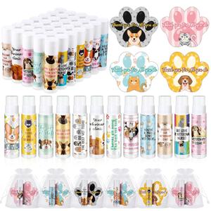 36 Sets Vet Tech Gift Animal Lip Balm Thank You Tag Organza Bag Veterinary Receptionist Week Gifts Veterinarian Appreciation Accessories for Vet Technologist Nurse Assistant Birthday Supplies