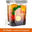 Elsjoy 1.2 Gallon Plastic Drink Dispenser with Spigot, Cold Beverage Dispenser Fridge Drink Container for Iced Tea, Lemonade, Coffee