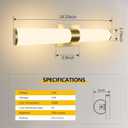 Kalium 24in Modern Wall Sconces, Dimmable Bathroom Vanity Lights, 3000K Warm White LED Indoor Sconces Lighting for Bathroom, Stairs, Living Room, Bedroom. Hardwired. Gold - Cylindrical 24in, 24inch
