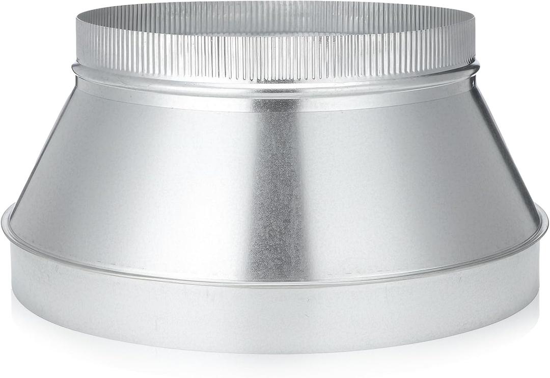 Zonon 16" to 12" Duct Reducer Single Wall Galvanized Metal Fitting HVAC Durable Transition Connector for Ventilation Systems Heating Cooling and Airflow Management