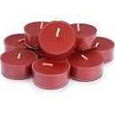Tea Light Candles Colored Unscented Metallic Tin Cups Set of 18 Made in USA 