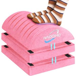 Foot Rest for Under Desk at Work, Foot Stool with Washable Cover, Comfortable Office Desk Accessories, Footrest with 3 Adjustable Heights, for Offices Gaming Chair, for Leg Support, Pink