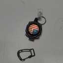 bolimoss 1 Pack Heavy Duty Retractable Keychain,Badge Reels Retractable, Tactical ID Badge Holder with Zinc Alloy Carabiner, 32'' Coated Steel Cord, Key Ring,10 oz (US Flag)