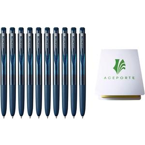 Uni-Ball Signo RT1 0.28mm - Smooth Ink Flow Gel pen, Retractable Gel Ink Pen, Ultra Micro Point, Blue Black - Pack of 10, Sticky Notes Value Set