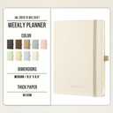 Planner 2026-2027 Weekly & Monthly Planner with Hourly Time Slots, 18 Month Academic Calendar July 2026 Dec 2027, Vertical Layout, Monthly Tabs, Textured Fabric Hardcover, White