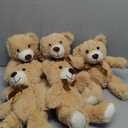Teddy Bears Bulk 5 Packs 13.5 Inches Small Stuffed Bears Pack for Christmas Valentines Baby Shower Party Decorations Centerpieces Favors Light Brown