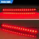 Third Brake Light with Strobe Flash for 2007-2014 Chevy Tahoe/Suburban, GMC Yukon Xl, High Mount Rear Brake Lights for 04-07 Buick Rainier, Rear Cab Center Tail Lights (Black)