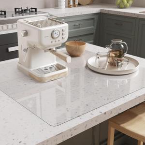 Clear PVC Mat 3x4ft, 2mm Thick Soft Vinyl Mat for Countertop, Table or Hard Floor, Scratch-Resistant, Waterproof, Easy to Clean, High-Resilience36x48 inch