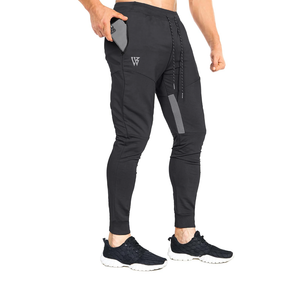 ZENWILL Mens Tapered Workout Running Pants,Gym Jogger Training Sweatpants Slim Fit with Zip Pockets M