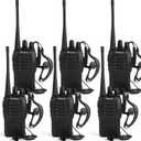 Long Range Walkie Talkies Rechargeable Two-Way Radios with Earpiece, Walkie Talkies for Adults 16-Channel UHF 400-470MHz (Pack of 6)